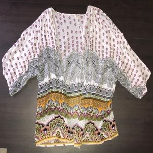 Colorful kimono quarter sleeve